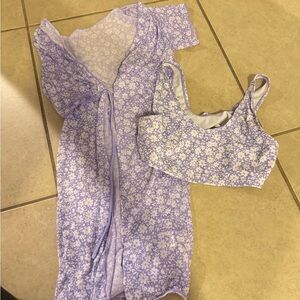 Floral Purple Sleepwear Set